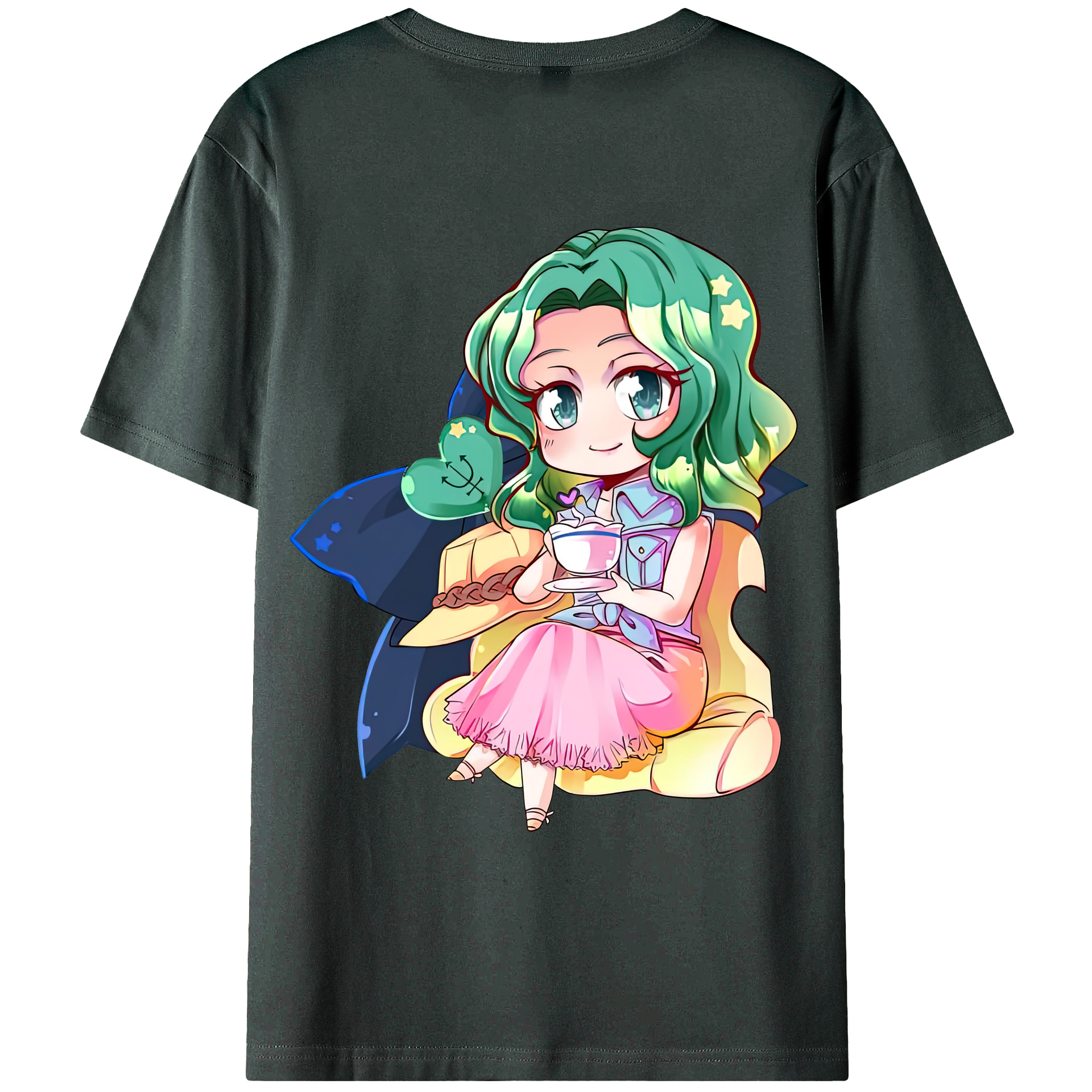 （画像用） 美少女戦士セーラームーン 海王 みちる（かいおう みちる） Sailor Moon Kaiou Michiru 綿100％ メンズ半袖Tシャツ（バックプリント） 通気性